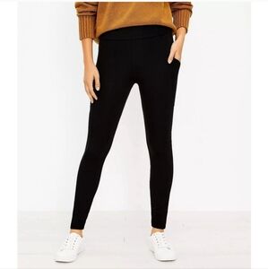 Lou & Grey S Black Thick Ponte Knit Skinny Pants High Waist Tech Pocket Legging